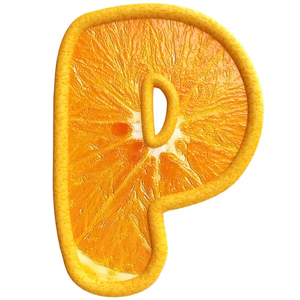흰색 바탕에 오렌지 과일 알파벳. — 스톡 사진