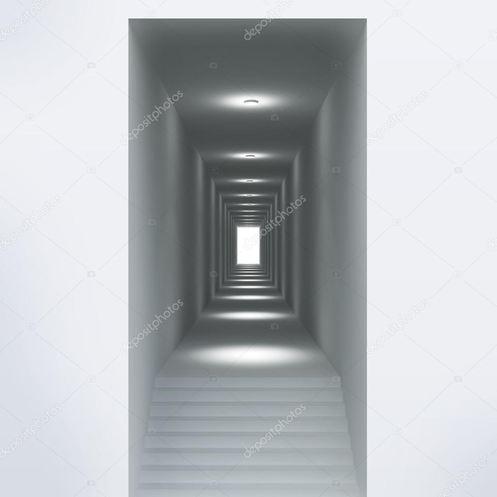 White corridor with soft light