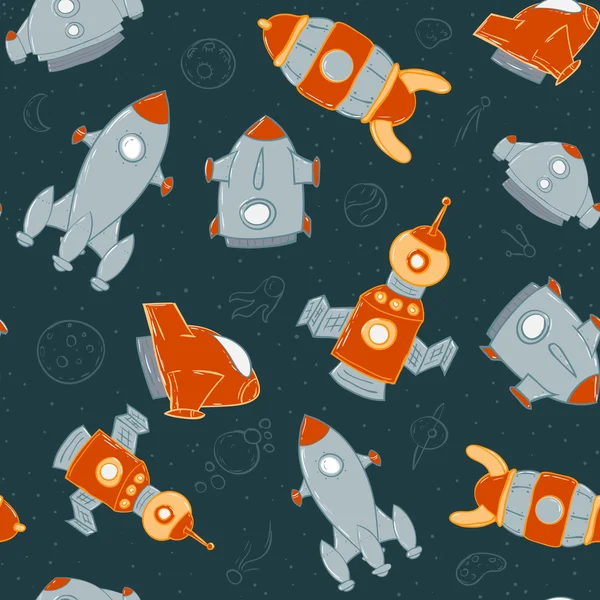 Cartoon spaceships.