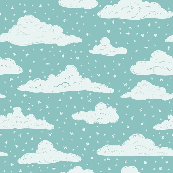 Nuages d'hiver avec neige . — Image vectorielle