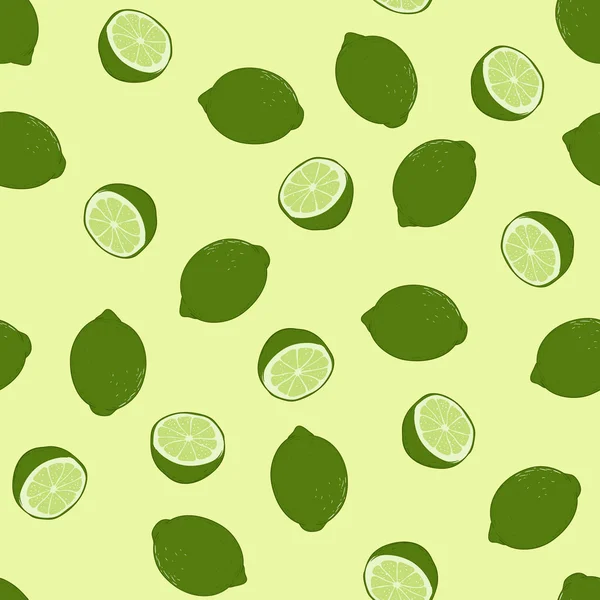 Seamless background with green lime — Stock Vector