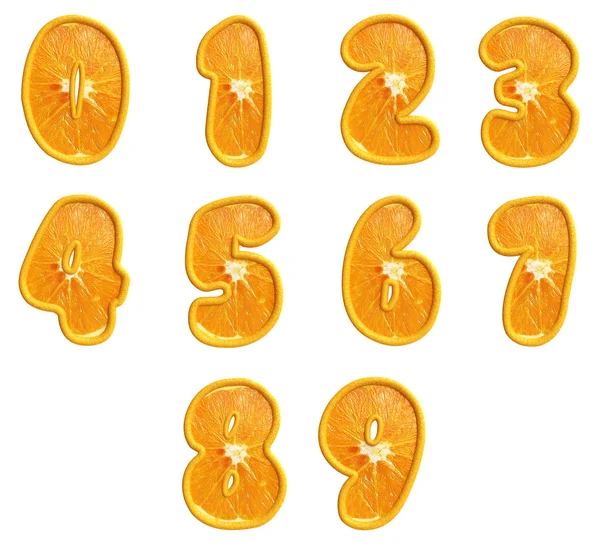 Orangenfruchtzahlen. — Stockfoto