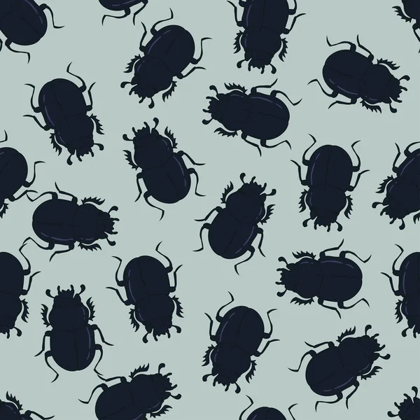 Fondo sin costuras con escarabajos — Archivo Imágenes Vectoriales
