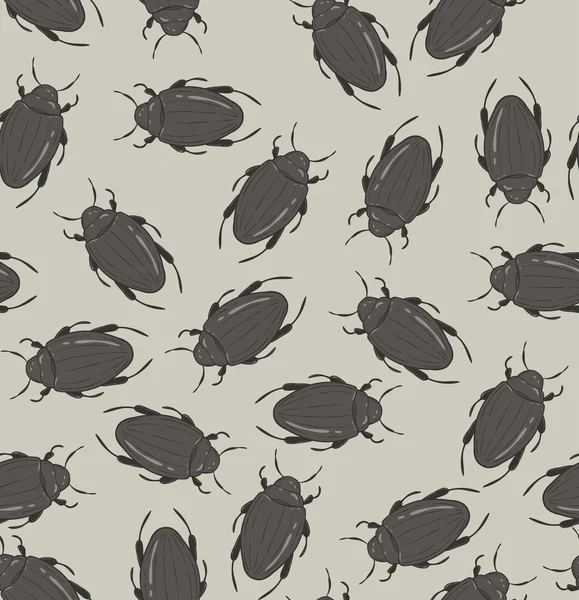 Seamless background with beetles — Stock Vector