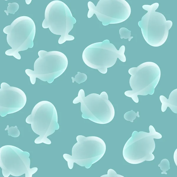 Rajzfilm varratmentes háttérben a szappanbuborékok formája a hal- — Stock Vector