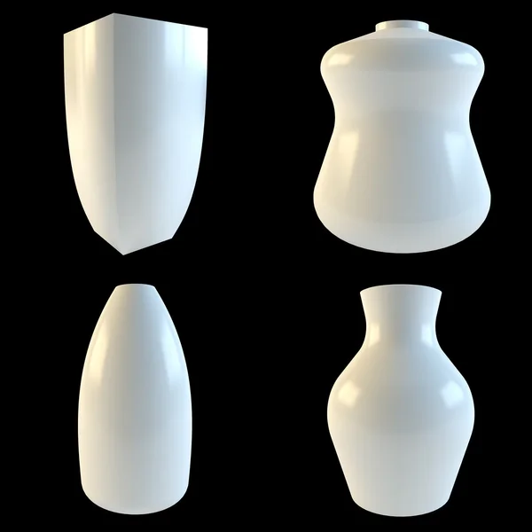 Білі вази форма — стокове фото