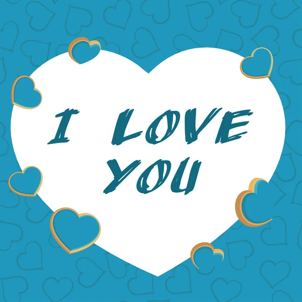 Cartão azul com corações Dia dos Namorados — Vetor de Stock