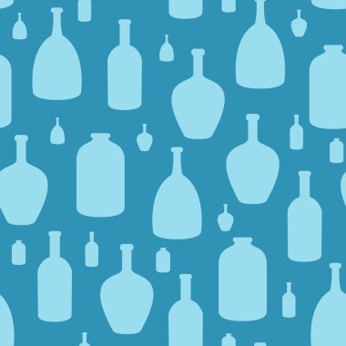 karikatür kontür şişe ile seamless modeli