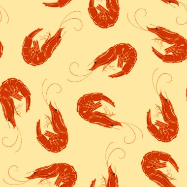 Kesintisiz çizgi film arka plan kırmızı karides ile