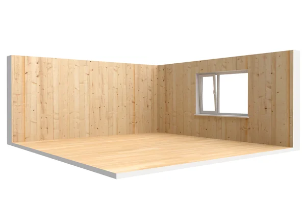 Corner of empty room with floor — Stock Photo, Image