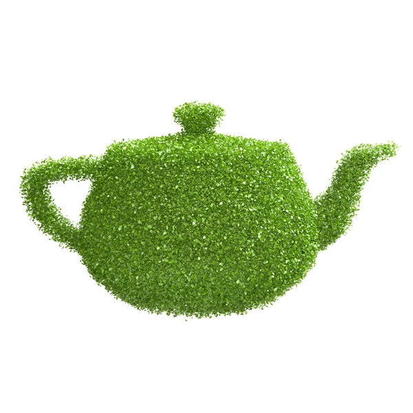 Form Wasserkocher aus grünen Blättern — Stockfoto