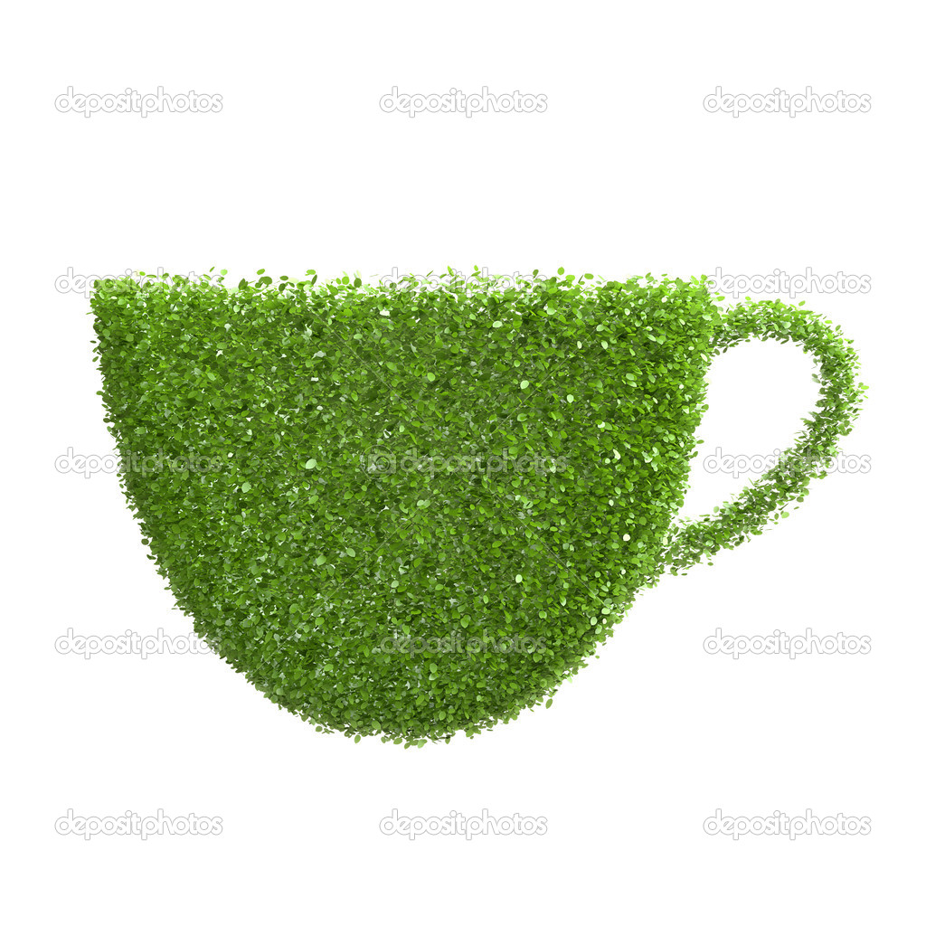 The shape of the cups of green leaves