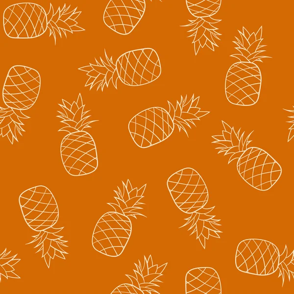 Seamless pattern with pineapple — Stock Vector