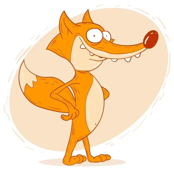 Zeichentrickfigur Fuchs — Stockvektor