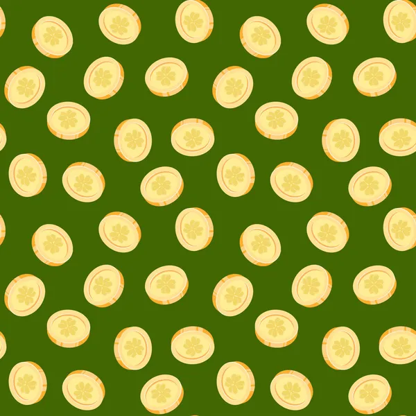 Nahtloser Hintergrund mit Goldmünzen — Stockvektor