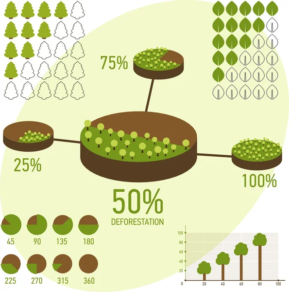 Eco infographic elementen met bomen — Stockvector