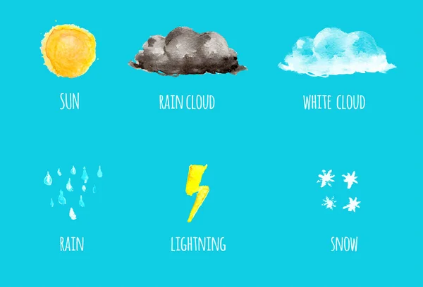 Collezione icone meteo — Vettoriale Stock