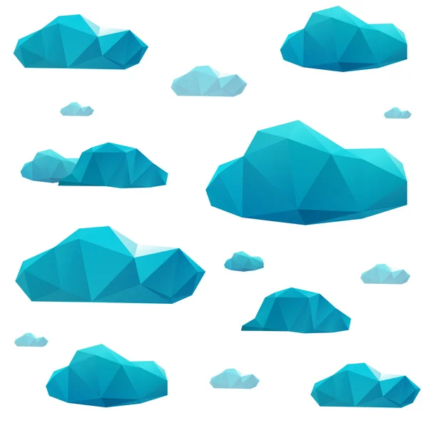 Geometrische veelhoekige wolken — Stockvector