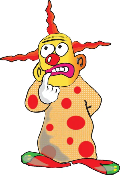 Promyšlené nebo zamyšlený klaun — Stock fotografie