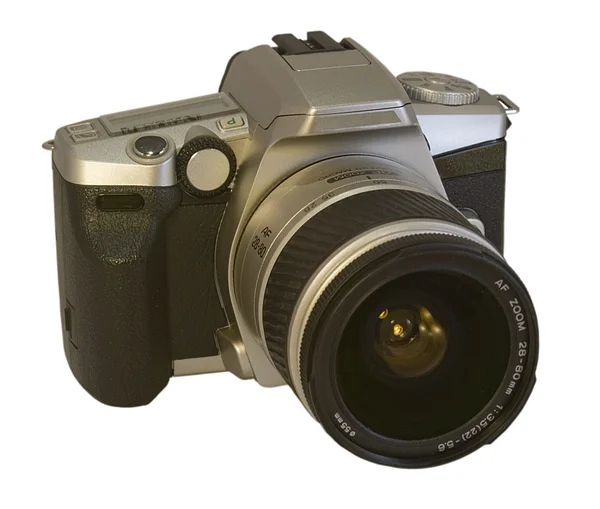 35mm film camera isolated on white. Zdjęcie Stockowe