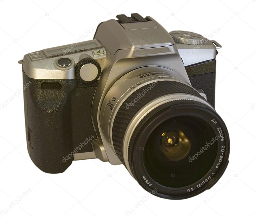 35mm film camera isolated on white.