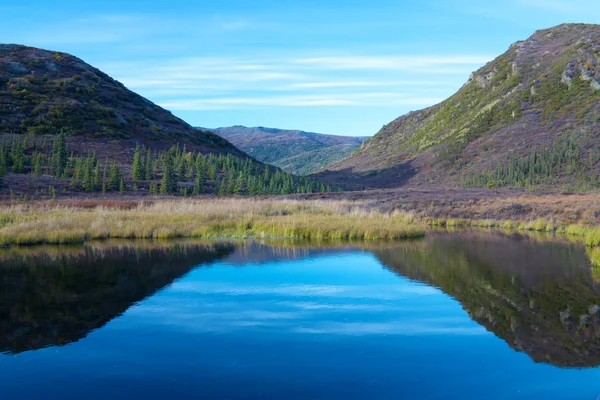 Bir tepe ile Wonder lake — Stok fotoğraf