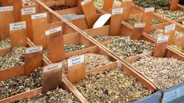 Spices and tea on market