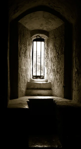 Ancient window in old Welsh castle — Stock Photo, Image