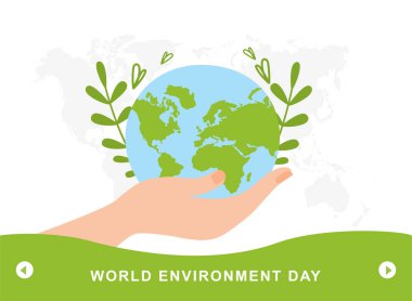 Beyaz arkaplanda Dünya Günü renkli kartpostal