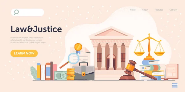 Koncepce práva a spravedlnosti — Stockový vektor