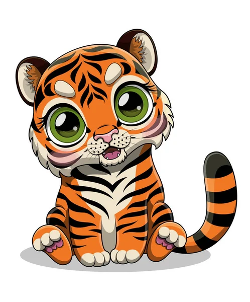 Tiger with big eyes — Stock Vector