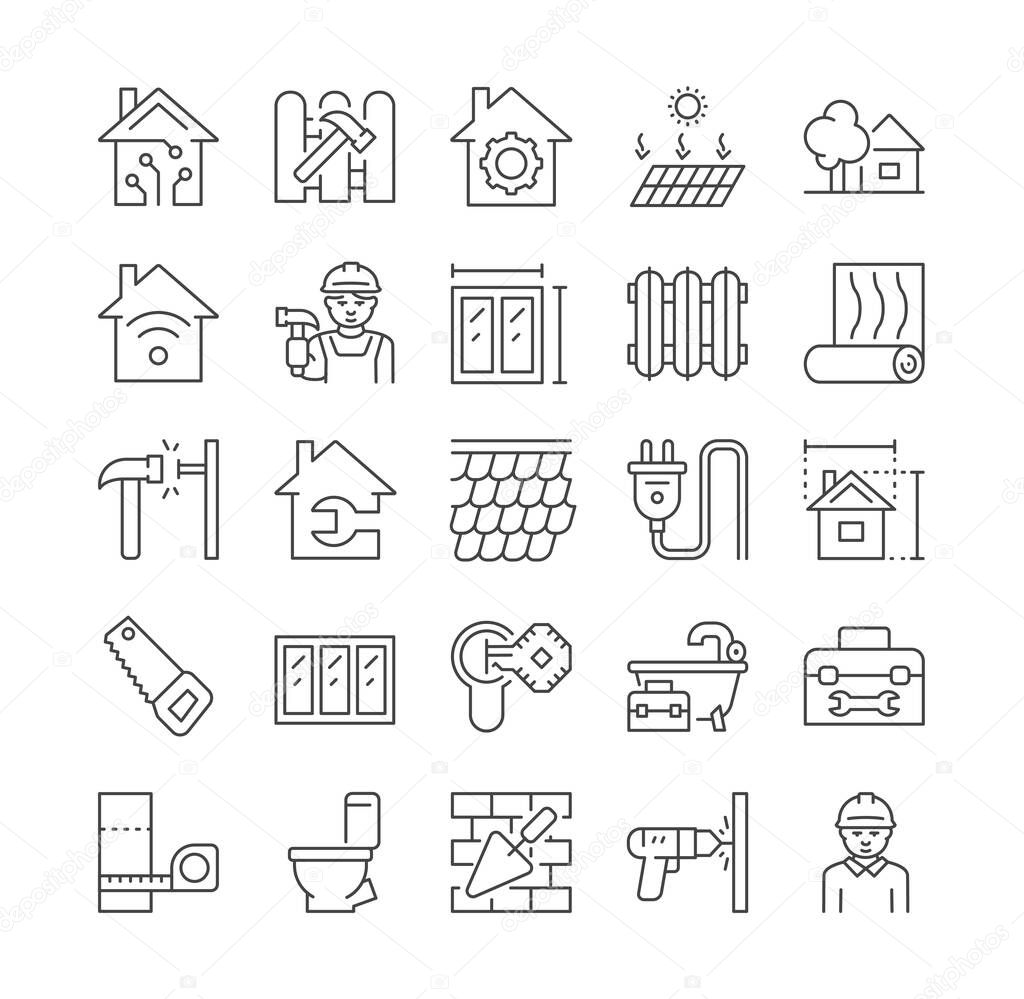 Home renovation icons