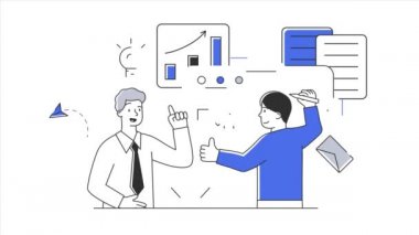 Beyaz yakalı adam genç stajyere danışmanlık yapıyor.