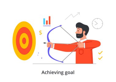 Adam yay ile hedefe nişan alıyor.