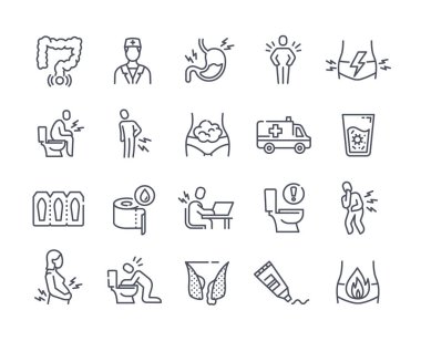 Minimalistic medical icons clipart