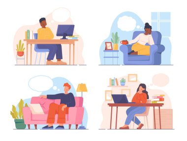 Düşünceli İnsanlar Gülümseyen Konsept