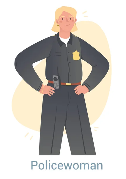 Genç Polis Kadın konsepti — Stok Vektör
