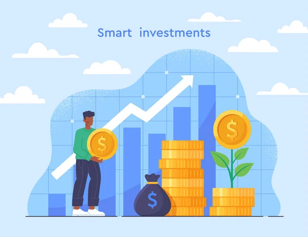 Concept d'investissement intelligent — Image vectorielle