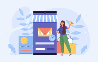 Çevrimiçi alışveriş soyut kavramı