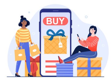 Kızlar hediyeli kutular alırlar.