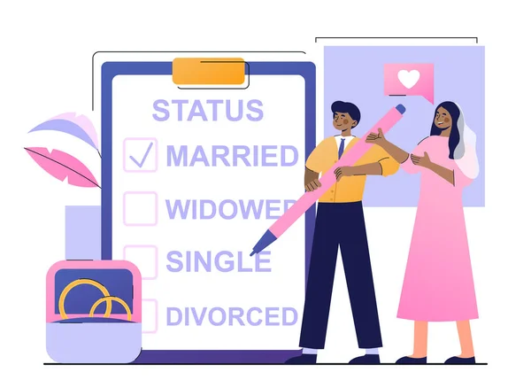 Marital status of couple — Stock Vector