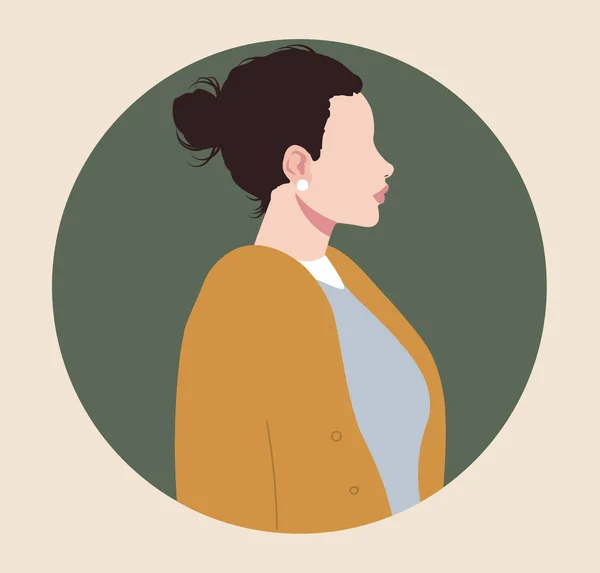 シンプルな女性の肖像画 — ストックベクタ