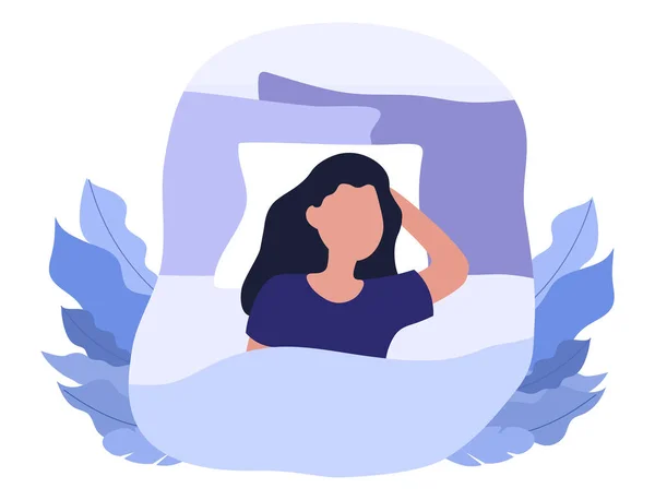Jeune femme concept de sommeil — Image vectorielle