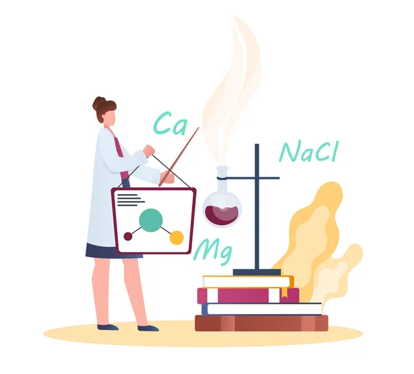 Tahtada kimya öğretmeni — Stok Vektör