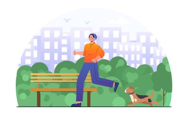 Şehir parkı kavramında koşmak