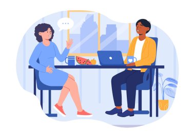 Ofis konseptinde öğle yemeği.