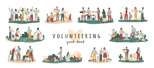 Концепция волонтерской помощи — стоковый вектор