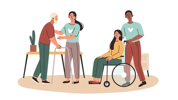 Personnes handicapées — Image vectorielle