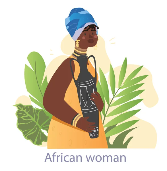 Koncepcja afrykańskiej kobiety — Wektor stockowy