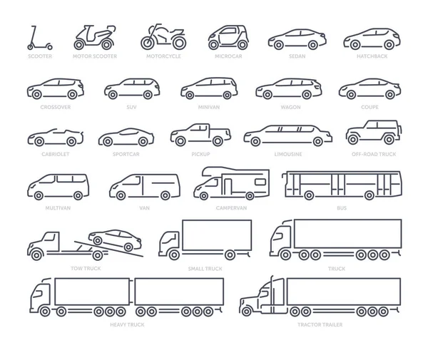 Olika typer av transportkoncept — Stock vektor